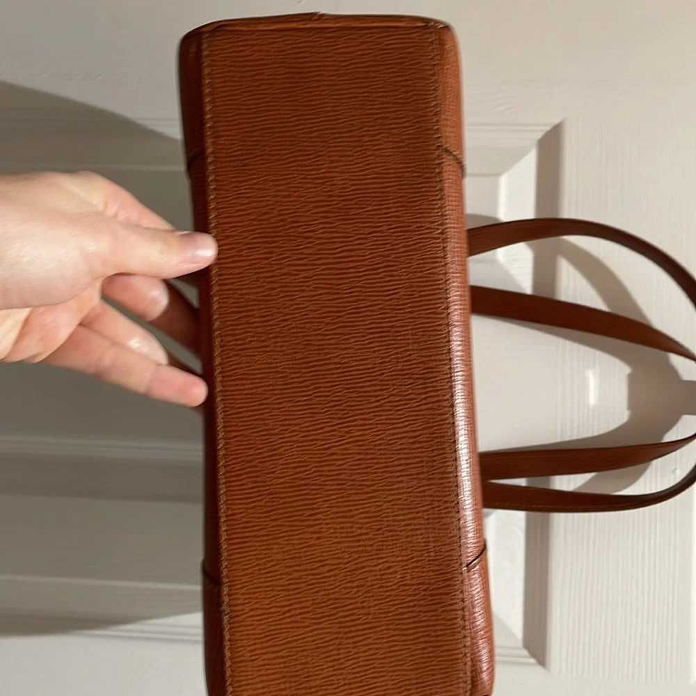 Gianfranco Ferre Cognac Brown Leather Shoulder Tote
